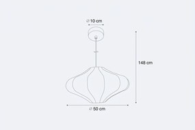 Japandi Hanglamp Beige Met Stoffen Kap - Plu Zand/Beige