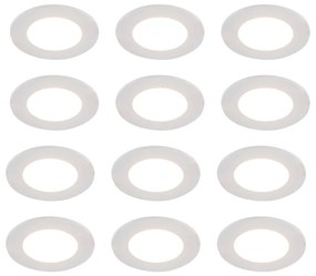 Set van 12 inbouwspots wit incl. LED dim to warm 7W IP65  - Blanca