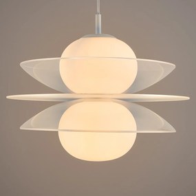 Hanglamp van plexiglas en opalineglas, Okara