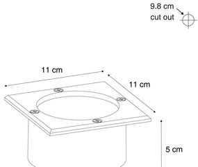 Buitenlamp Set van 6 grondspots aluminium vierkant incl. LED IP65 solar - Terry Modern IP65 Buitenverlichting