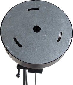 Hanglamp zwart met velours kappen pauw met goud 35 cm 2-lichts - Blitz