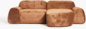 Modulaire teddy-bouclé hoekbank Wolke (3-zits)