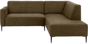 Goossens Key West groen, micro leer, 2-zits, modern design met ligelement rechts