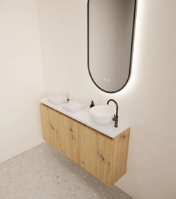 Gliss Design Echo toiletmeubel 100cm artisan eiken met toppaneel wit mat