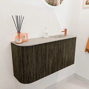 Mondiaz Joya DLux 80cm toiletmeubel ronding links shadow met wastafel faye rechts 1 kraangat opalo