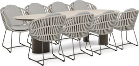 Tuinset 8 personen 300 cm Rope Taupe Santika Furniture Santika