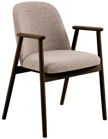 RODERIC Beige Latte (stof Monza 60) / frame gerookt gelakt eiken - HOUTEN STOEL VOOR WOONKAMER, EETKAMER, KEUKEN RETRO