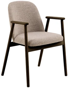 RODERIC Beige Latte (stof Monza 60) / frame gerookt gelakt eiken - HOUTEN STOEL VOOR WOONKAMER, EETKAMER, KEUKEN RETRO