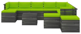 vidaXL 12-delige Loungeset met kussens pallet massief grenenhout