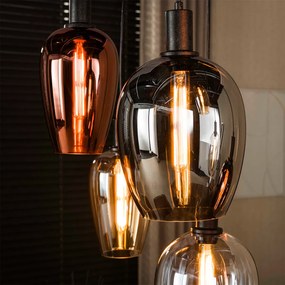 Hanglamp Met Gekleurde Glazen Kappen