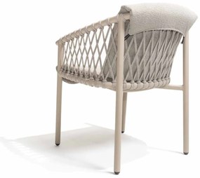 4 Seasons Outdoor Allora tuinset latte met Prado tafel met teak blad Ø 160 cm Tuinset   beige weerbestendig