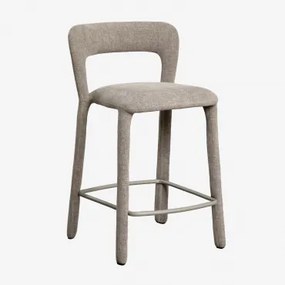 Set Van 2 Hoge Krukken Met Gestoffeerde Rugleuning Brusel ↑65 Cm & Stof Grijs – Taupe - Sklum