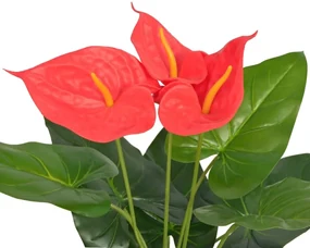 vidaXL Kunst anthurium plant met pot 45 cm rood en geel