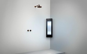 Sunshower Round Plus Small Black infraroodlamp en UV 33x95x10cm hoekopbouw