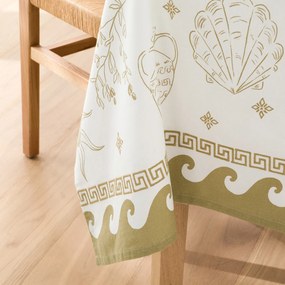 Tafelkleed in bedrukt en geborduurd katoen, Hector