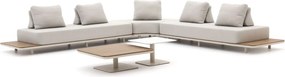 + 15% kassakorting | Hoek loungeset Bellagio | 5 personen | Loungeset Beige | Hoekbank Aluminium | Kees Smit Tuinmeubelen