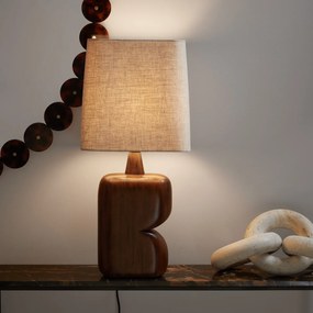 Lamp in mangohout en linnen, Gyra