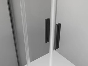 Mexen Exo-S Duo asymmetrische halfronde douchecabine schuifdeur 90 x 80 cm, transparant, zwart - 8132-090-080-70-00