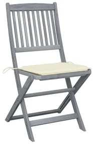 vidaXL Tuinstoelen 4 st inklapbaar met kussens massief acaciahout