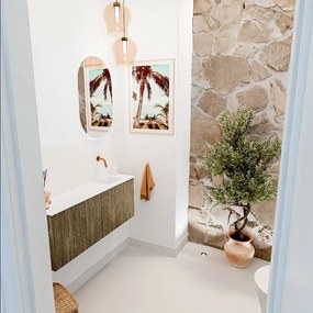 Mondiaz Joya 100cm toiletmeubel dusk met wastafel faye rechts zonder kraangat talc