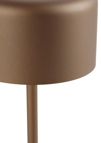 LED Moderne tafellamp met dimmer bruin oplaadbaar - Poppie Modern rond Binnenverlichting Lamp