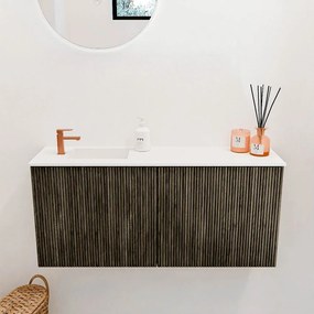 Mondiaz Joya 90cm toiletmeubel shadow met wastafel faye links 1 kraangat talc