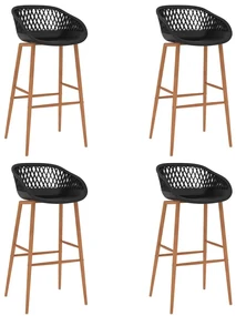 vidaXL Barstoelen 4 st zwart