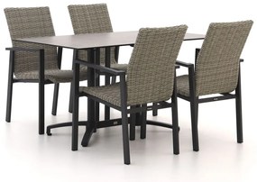 Diningset Manifesto | 4 personen wicker (vlechtwerk) | Tuinset stapelbaar | 5-delig | Kees Smit Tuinmeubelen