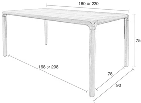 Zuiver Storm Walnoot Design Eettafel 220 X 90 Cm - 220 X 90cm.