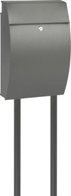 Practo Garden brievenbuspaal mat grijs mat grijs - Brievenbussen - 4x4x151cm - Pantone 425C