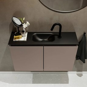 Mondiaz Ture 80cm toiletmeubel smoke met wastafel urban midden 1 kraangat