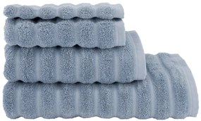 HEMA Handdoek Zware Kwaliteit Structuur Donkergrijs Blauw (blauw)