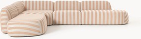 XL modulaire gestreepte hoekbank Wolke met chaise longue