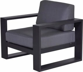 Garden Impressions 2 x Cube lounge tuinstoel aluminium antraciet