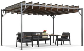 Antraciet terraspergola Paros 3x3m Tuinpunt