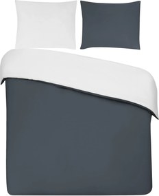 Dekbedovertrek Percal– 100% percal katoen – 140×200/220 – jeans/wit