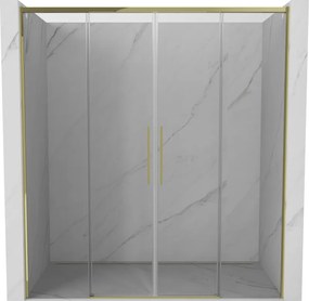 Mexen Rox Duo schuifdouchedeur 170 cm, transparant, goud - 8C2-170-002-50-00