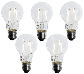 Set van 5 E27 LED lamp met schemerschakelaar / dag-nacht sensor A60 schemersensor 2,5W 250 lm 3000K