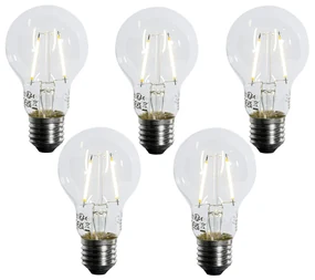 Set van 5 E27 LED lamp met schemerschakelaar / dag-nacht sensor A60 schemersensor 2,5W 250 lm 3000K