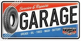 Metalen bord Service & Repair - Garage, (50 x 25 cm)