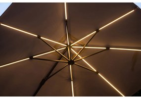 Garden Impressions Hawaii zweefparasol Lumen LED 300x300 cm - zand