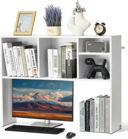 VEVOR Bureau Boekenplank 1-laags Organizer (94 x 24 x 73 cm) Tafelplanken Bureau Organizer Display Plank Gemaakt van Spaanplaat met Antislip Voetjes, voor Kantoor Slaapzaal, Wit