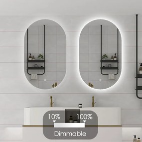 Badkamerspiegel Lina Ovaal 80x40CM | LED | Condensvrij