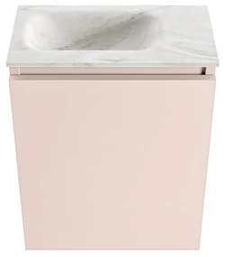 Mondiaz Ture DLux toiletmeubel 40cm rosee met wastafel ostra links met kraangat