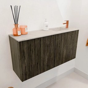 Mondiaz Joya DLux 80cm toiletmeubel shadow met wastafel faye rechts 1 kraangat ostra