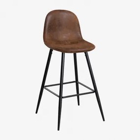 Set Van 2 Hoge Krukken Van Glamm-kunstleer Zwart & Koffie Vintage & ↑75 Cm - Sklum