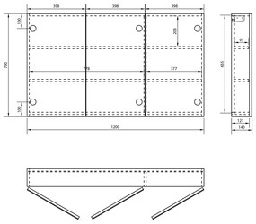 Differnz Hilde spiegelkast 120cm hoogglans wit