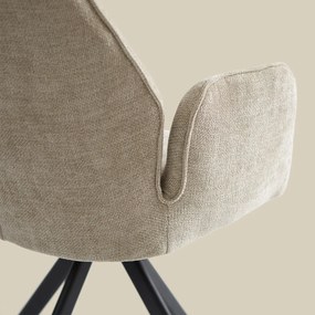 Beige Eetkamerstoel Met Armleuningen
