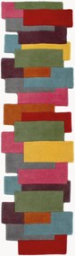 Handgetufte laagpolige wollen loper Collage