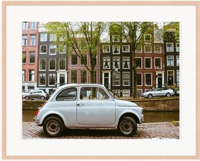 Ingelijste digitale print Fiat 500